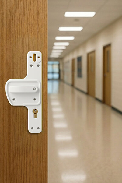 hilal kimya Shatterproof Barrier Door Handle Offering Maximum Security Durability for School-Nursery Doors-White