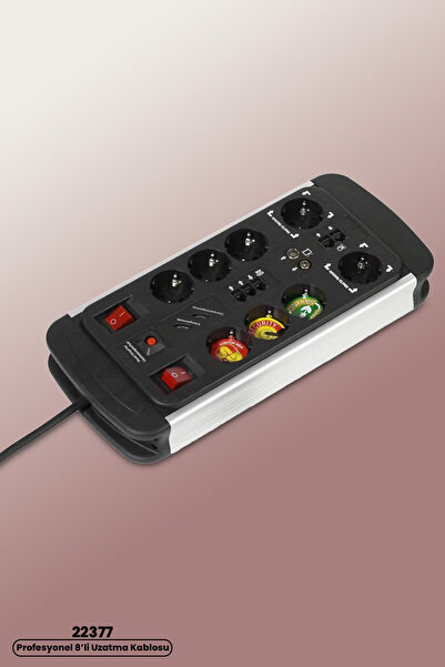 Vivanco 22377 EPLS 8 ALU Akım Korumalı Profesyonel 8’li Uzatma Kablosu