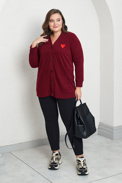 Büyük Moda Heart Embroidered Knitwear Cardigan