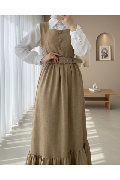 HİJABAYA Διπλό γιλέκο με πουκάμισο με κουμπιά - βιζόν