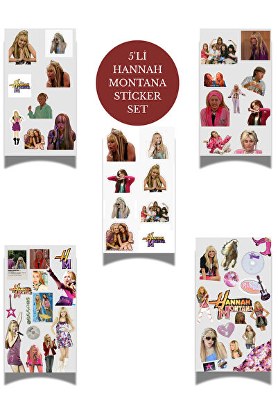 elviano 5’Li HANNAH MONTANA STİCKER SET AJANDAYA LAPTOP A UYGUN