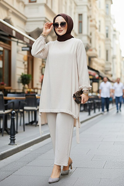 Neva Style Beige Hijab Set of Two - 65876Beige