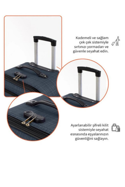 HSR Büyük Boy 4 Teker Kumaş Valiz Lüx