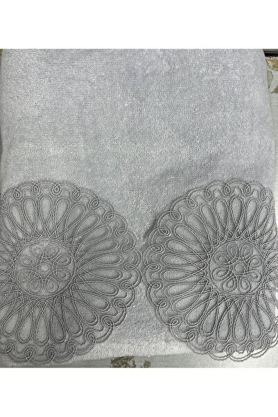 Çeyiz Bahçesi Весільний набір Sudem Сірий оксамитовий рушник 50/90 см