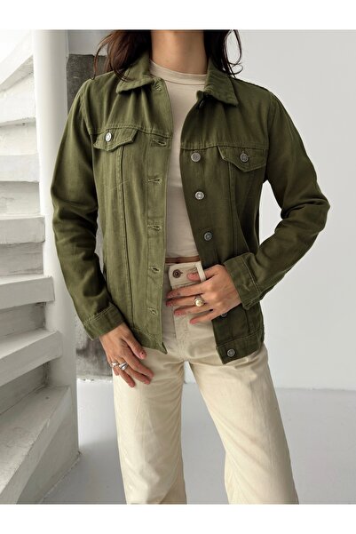 SHEVEGA Women's Khaki Boyfriend Long Linen Jacket