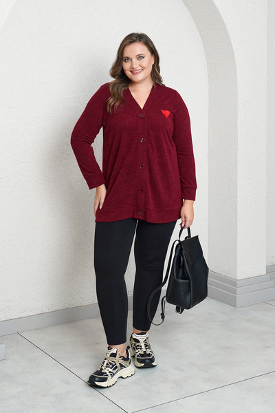 Büyük Moda Heart Embroidered Knitwear Cardigan