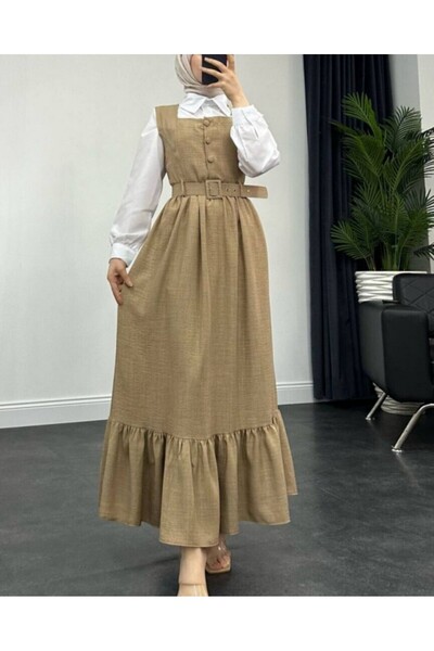 HİJABAYA Διπλό γιλέκο με πουκάμισο με κουμπιά - βιζόν