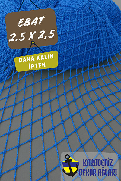 Genel Markalar Dekoratif Balık Ağı Saks Mavi 2,5 X 2,5 (kalın)