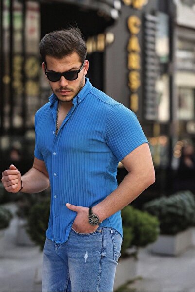 comstar Men's Self-Line Patterned Shirt