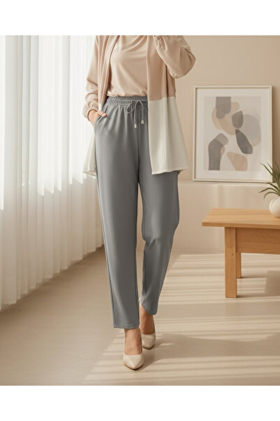 Modamorfo Beli Lace-Up Skinny Leg Trousers - Smoked