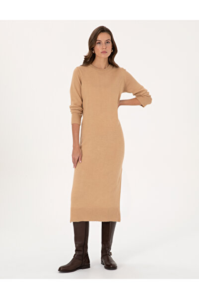 Pierre Cardin Beige Melange Regular Fit Knitwear Dress 50300115-Vr156