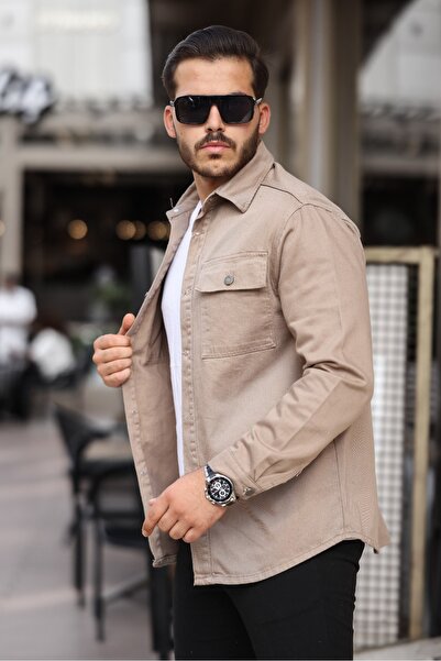 comstar Men's Oversize Wide Cut Double Pocket Denim Jacket