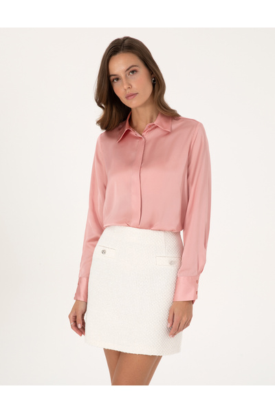 Pierre Cardin Powder Comfort Fit Satin Long Sleeve Shirt 50313588-Vr042