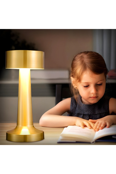 ETRONIK Table Lamp Rechargeable, Touch Sensor LED Desk lamp 3 Ways Dimming,with USB Cord for Bedside (GOLD)
