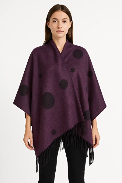 ALDAİR Γυναικείο Χειμερινό Πόντσο Διπλής Όψης Shoulder 140x140