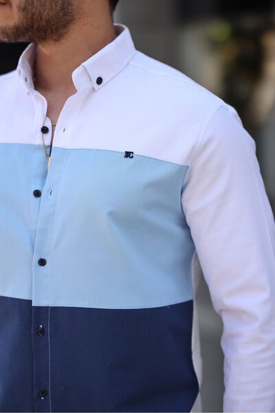 comstar Three Colors Slim Fit Lycra Denim Shirt