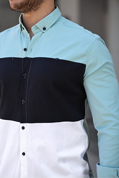 comstar Three Colors Slim Fit Lycra Denim Shirt