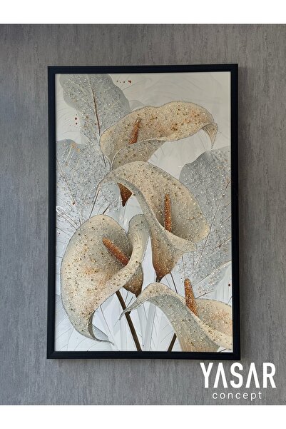 YASAR CONCEPT Whispers of Calla Kristal Epoksi Taşlı Reçine Tablo 75x115 Cm