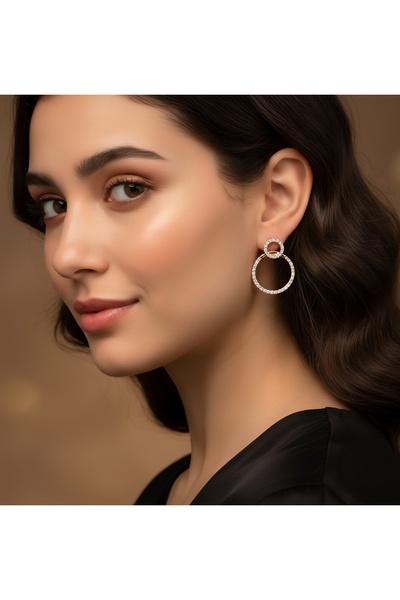 ZENA ACCESSORİES نموذج دائرة كلونجا أقراط فولاذية