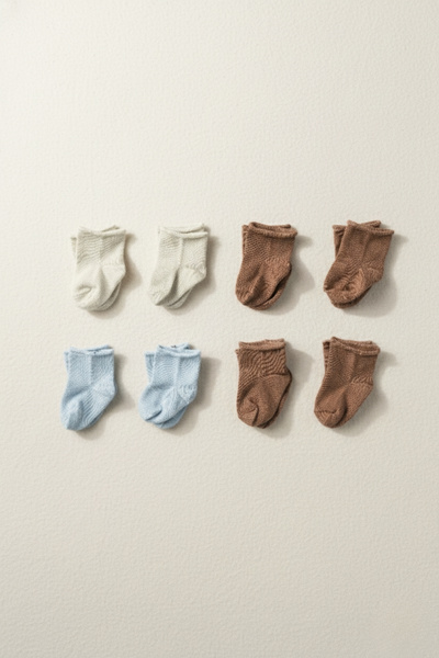 lilico Baby Boy 8-Piece Newborn Brown Blue Green Socks
