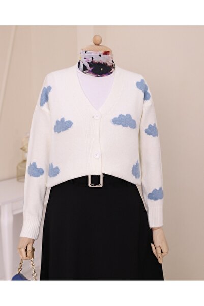 Modamorfo Cloud Pattern Short Cardigan