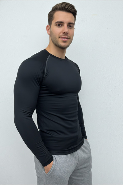 Scorp Ανδρικά εσώρουχα Thermo-Fit με λαιμόκοψη μαύρο