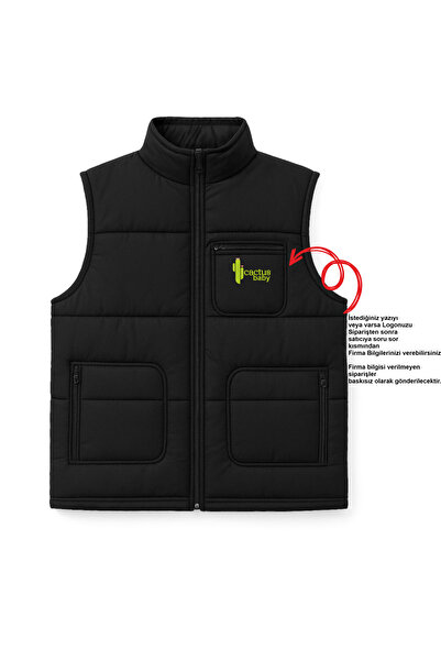 CACTUS COLLECTION Company Logo Printed Workwear Water Repellent Vest with Fleece Inside