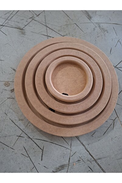 MrtAhşap Round Frame Set of 4 18 mm Raw Mdf (10-15-20-25 cm)