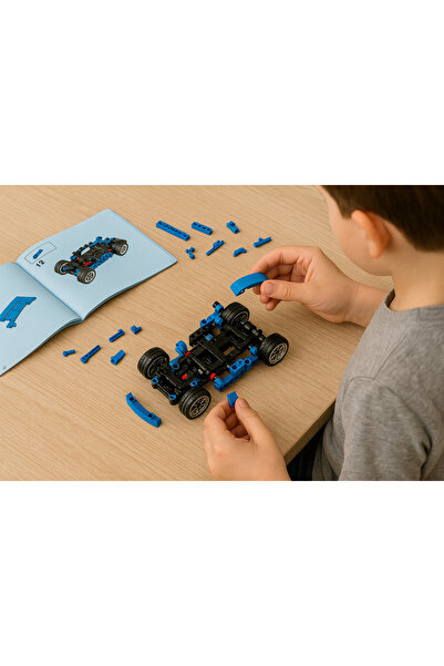 OEM DIY blue car model with 423 pieces