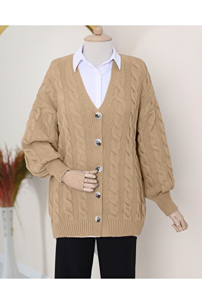 Modamorfo Mink Knitwear Cardigan - Hair Braided and Buttoned