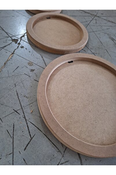 MrtAhşap Round Frame Set of 4 18 mm Raw Mdf (10-15-20-25 cm)