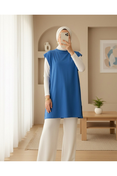 Modamorfo Women's Basic Sleeveless T-Shirt - 30725Tun