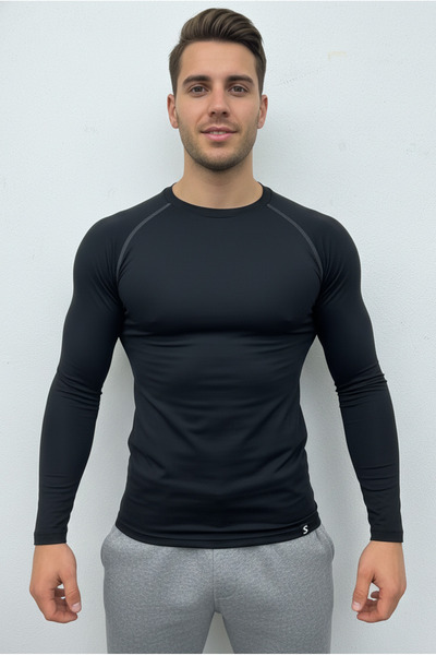 Scorp Ανδρικά εσώρουχα Thermo-Fit με λαιμόκοψη μαύρο