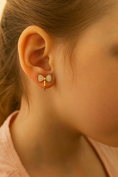 MakeWell Deliksiz Küpe Sıkıştırmalı Kelebek Kalp Fiyonk Gökkuşağı Tasarımlı Çocuklar Için Sıkıştırmalı Küpe