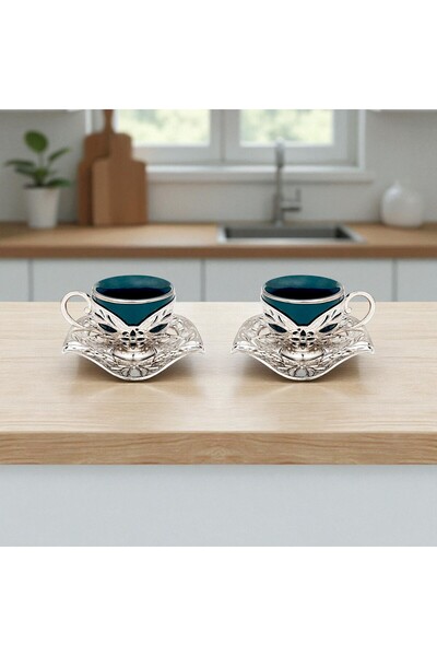 E orient Turkish Coffee Presentation Set 2-Piece Metal Coffee Cup Set Coffee ...