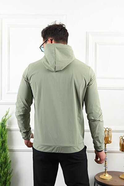 comstar Men's Kangaroo Pocket Parachute Fabric Lycra Seasonal Raincoat