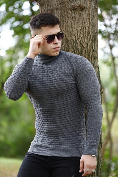 WOWA COMPANY Men's Turtleneck Knitwear Sweater