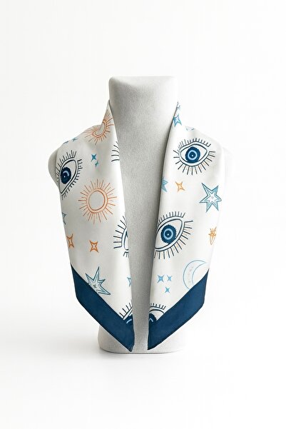 Vanelia Göz Desen Saten Fular Bandana - 50 x 50 cm