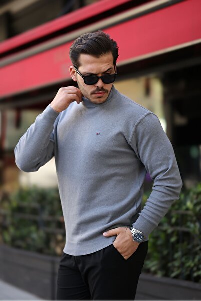 comstar Men's Half Turtleneck Cotton Smoked Sweater Sweater