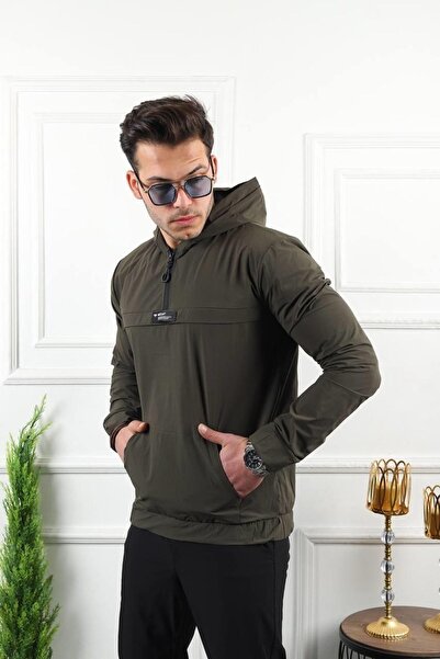 comstar Men's Kangaroo Pocket Parachute Fabric Lycra Seasonal Raincoat