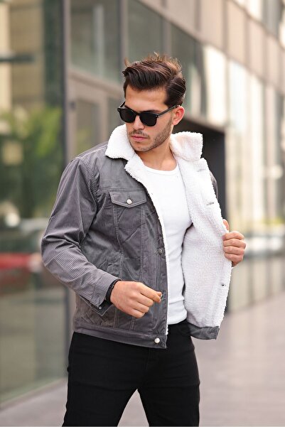 comstar Men's Trend Velvet Fur Jacket Anthracite