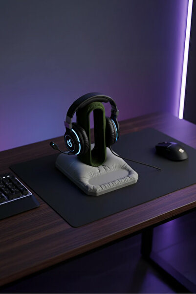 OEM Gaming headset stand, 3D printed, 25 cm, dark green, pillow design