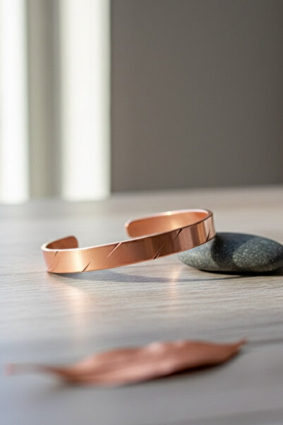 Sevil Gülgün Atelier Hand Carved Patterned Pure Copper Bracelet – Elegance an...