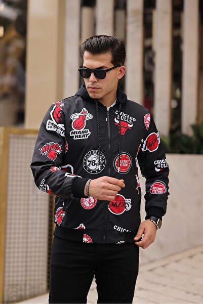 comstar Men's Furry Water Resistant Removable Hooded Raincoat with Pockets