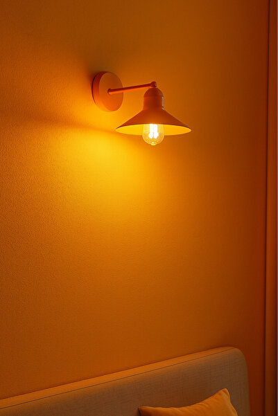 Uçar Retro Rustic Modern Style Black Orange Green Metal Cafe Bedroom Architectural Wall Sconce