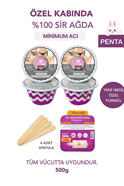 Smoothly Smooothly Silver 4 Parça Silver Soyulabilen Granur Kalıp Boncuk (PENTA) Ağda Seti