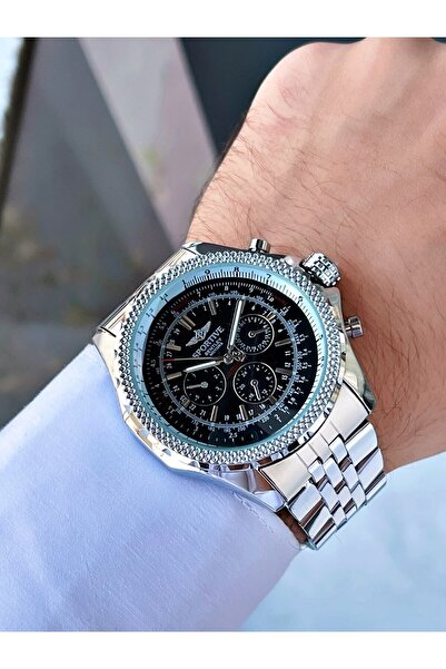 Sportive Phosphorescent Scorpion Yelkovan Silver Color Black Dial Steel Band Case Men's Wristwatch