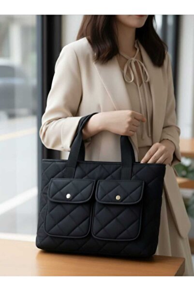 Sofia حقيبة كتف نسائية يومية سوداء مبطنة بحزام