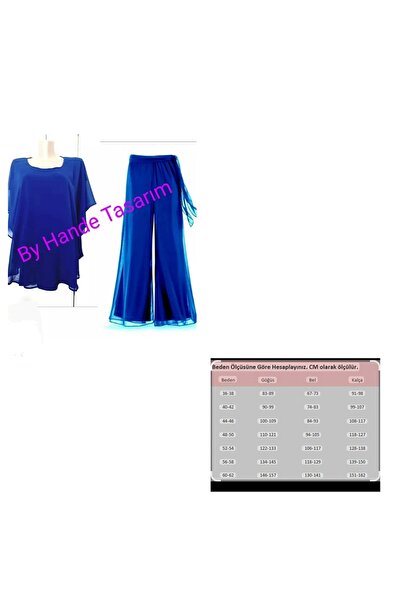 BY HANDE TASARIM Women's Cobalt Chiffon Suit