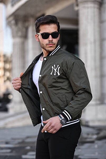 comstar Men's Printed Snap Fastener Khaki College Windbreaker & Raincoat